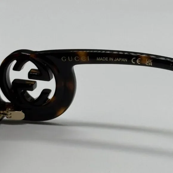 NEW GG1326S 007 GUCCI SUNGLASSES OVERSIZED DARK HAVANA WOMEN EYEWEAR GUCCI - Picture 11 of 12